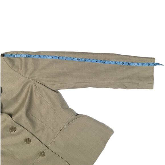 Ann Taylor Blazer Tan Three Button Suit Jacket Peplum Women's 6 Career Work - Picture 6 of 9